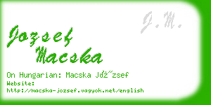 jozsef macska business card